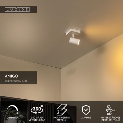 Lucide AMIGO - Deckenstrahler - 1xGU10 - Weiß